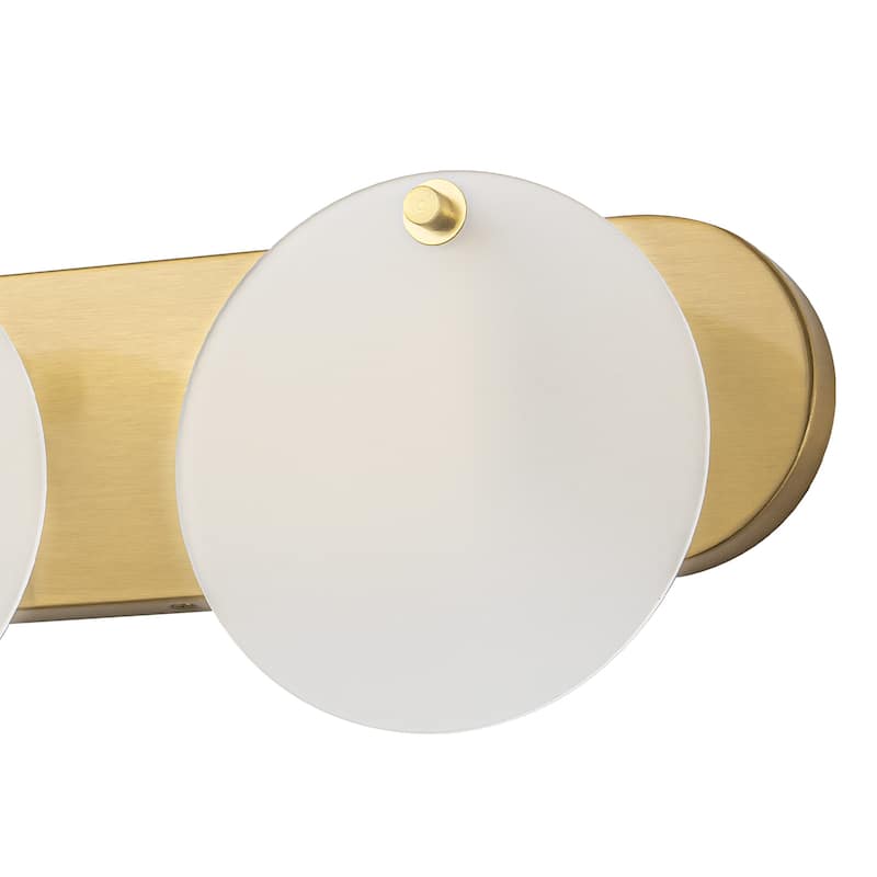 Modern Gold 3-Light Vanity Light Frosted Glass Bathroom Fixture