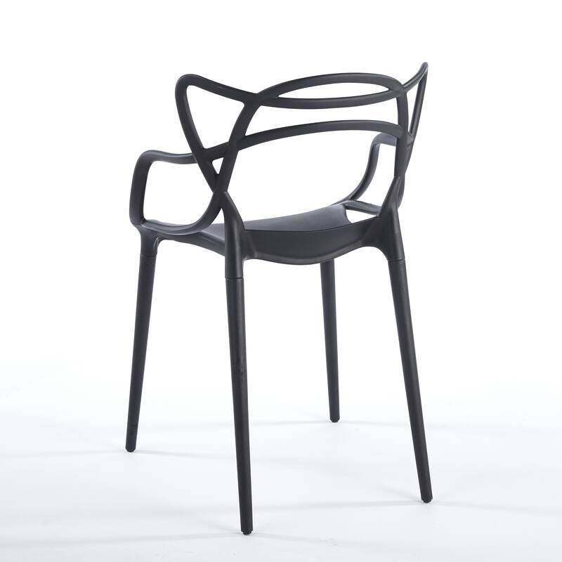 Plastic Dining Chairs Set of 4, Transparent Design Modern Kitchen Office