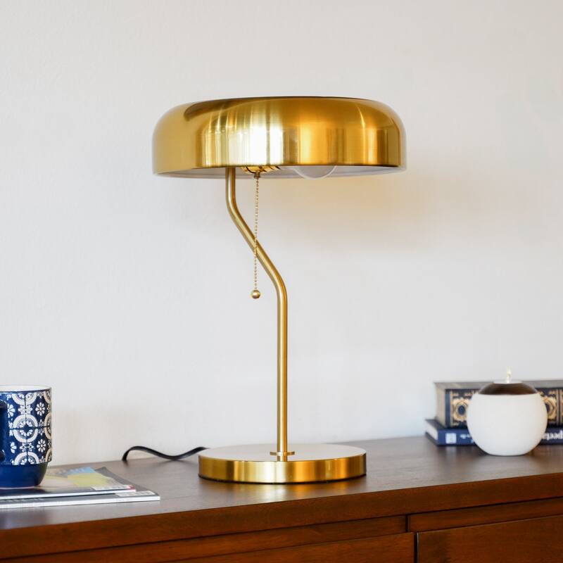 High Quality Modern Bed Side Nightstand Decorative Table/Desk Lamp, Table lamp with Gold Outer and White Inner 110~120V