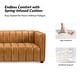 preview thumbnail 77 of 81, HULALA HOME Olinto Modern 83''W Genuine Leather Tufted Couch Sofa with Channel Back and Solid Wood Legs