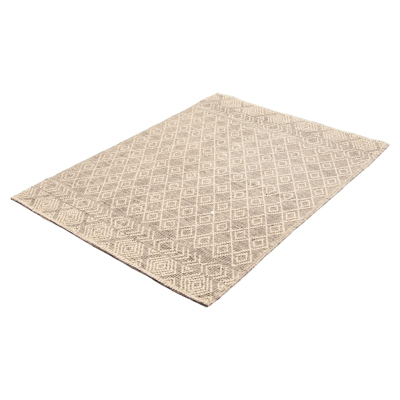 ECARPETGALLERY Braid weave Sienna Cream Wool Rug - 5'3 x 7'5