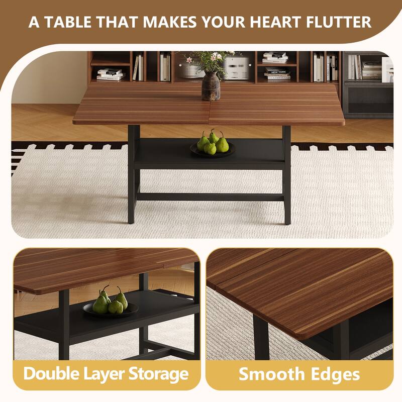 9-Piece Modern Dining Table Set, 71x35.4 Inch Wood Grain Table & 8 Linen-Cotton Dining Chairs