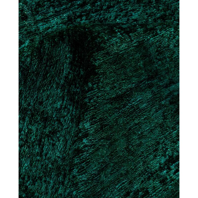 Overdyed One-of-a-Kind Hand-Knotted Area Rug - Green - 5' 1" x 7' 6"