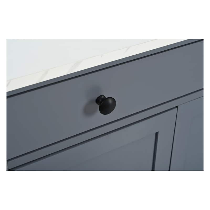 Kitchen Pantry Cabinet with Drawer, Buffet Cabinet with 2 Door Shelves, Wood Storage Cabinet with Adjustable Shelves