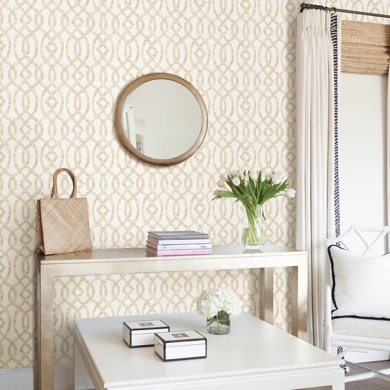 A-Street Prints Ethereal Bronze Trellis Wallpaper
