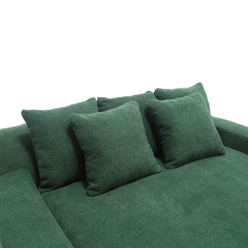 Chenille 2 Seater Sofa Bed for Home Theater, 66.93 Inch Wide Upholstered Lovesleeper Sofa with Pillows for Living Room, Club