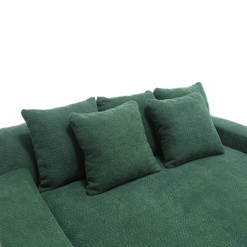 Chenille double spacious lazy sofa Living room Comfortable deep seat sofa with five pillows