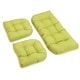 preview thumbnail 16 of 15, Tufted Outdoor Settee Cushion Set (Set of 3) Lime