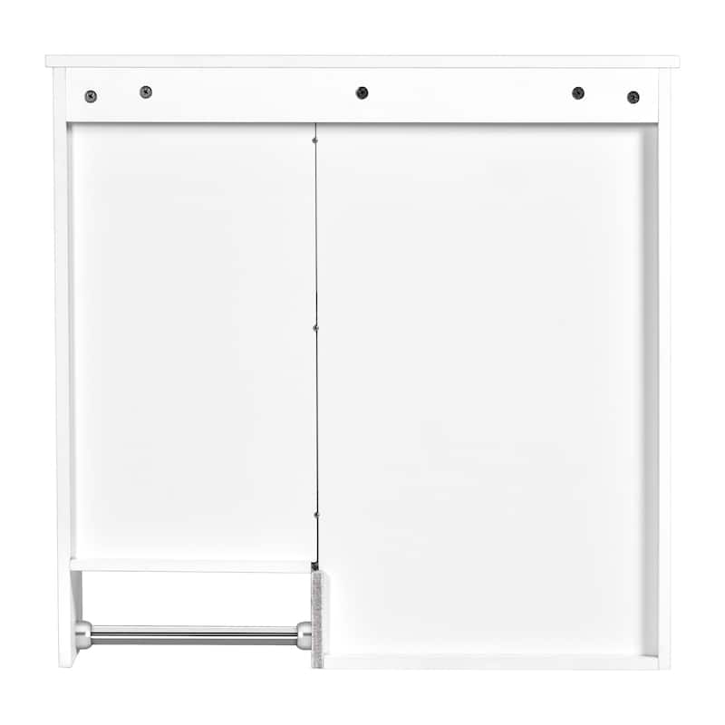 Roomfitters 29"x28" Wall Mounted Medicine Cabinet, Bathroom Mirror Cabinet with Towel Bar, Over Toilet Storage Unit