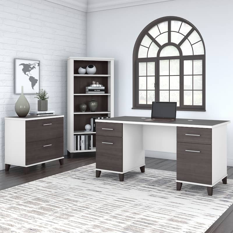 Bush Furniture Somerset 2 Drawer Lateral File Cabinet with Storage
