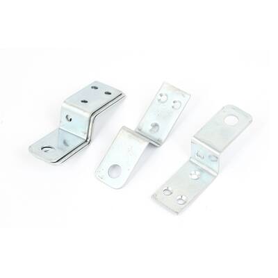 Shelf 70mmx20mm Z Shaped Corner Brace Plate Right Angle Bracket 5pcs - Silver Tone