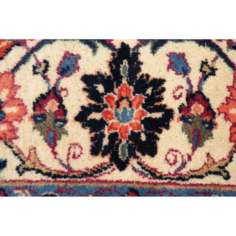 Hand Knotted Oriental 100% Wool Carpet Traditional Floral Pink Tabriz Area Rug - 10' 5'' X 7' 0''