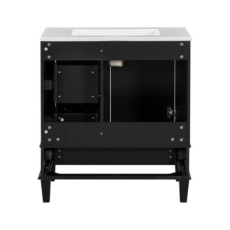 30" Elegantly Modern Bathroom Vanity with Sink Combo Set and 1 Soft Closing Door and 3 Drawers