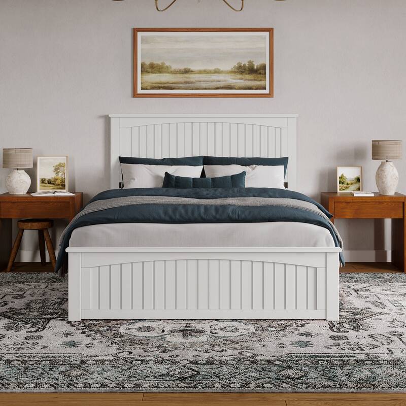 Naples Solid Wood Low Profile Platform Bed with Matching Footboard