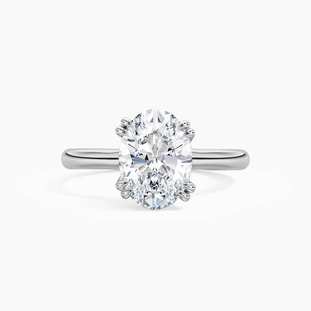 Auriya 14K Gold Lab Grown Diamond Oval Twisted Double Prong Solitaire Engagement Ring 1.00 - 5.00ct. tw. (F-G, VS)