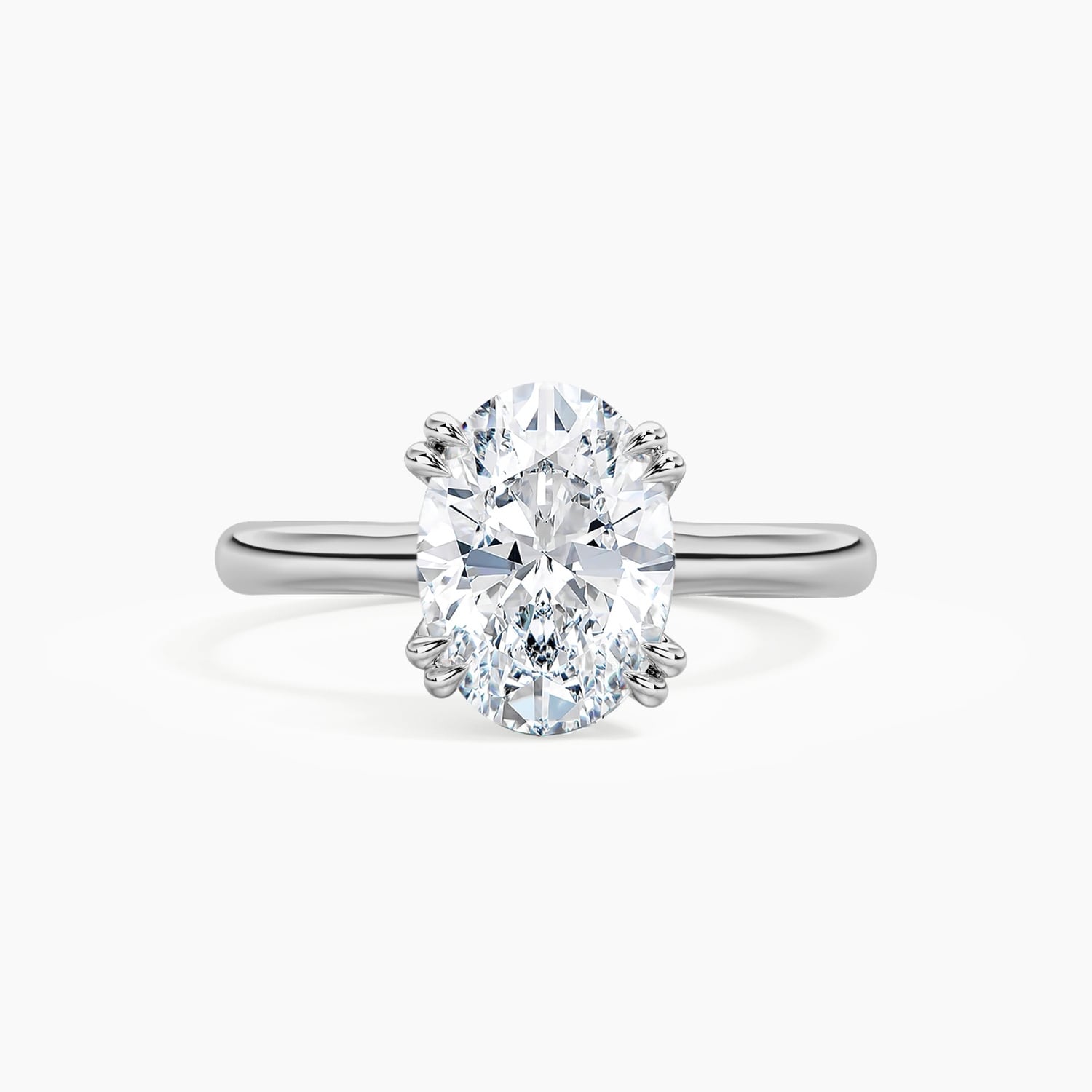 Auriya 14K Gold Lab Grown Diamond Oval Twisted Double Prong Solitaire Engagement Ring 1.00 - 5.00ct. tw. (E-F, VS)