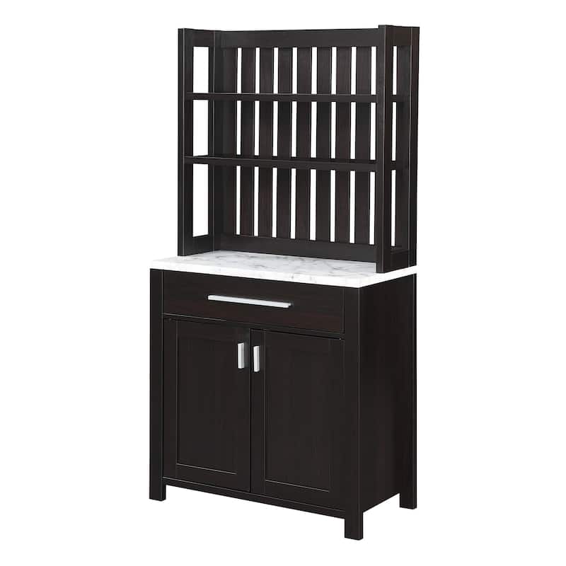 Convenience Concepts Sawyer 1 Drawer Wine Bar with Storage Cabinet and Shelves