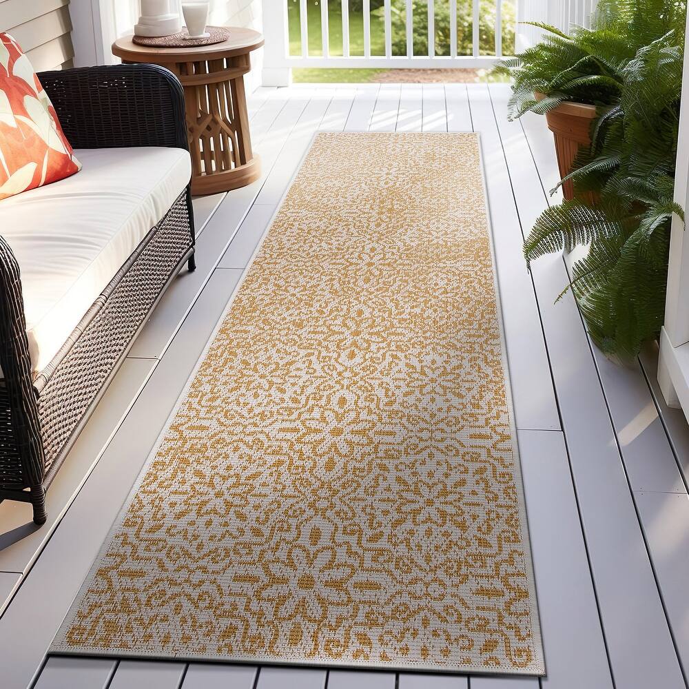 World Rug Gallery Contemporary Flowers Indoor/Outdoor Area Rug