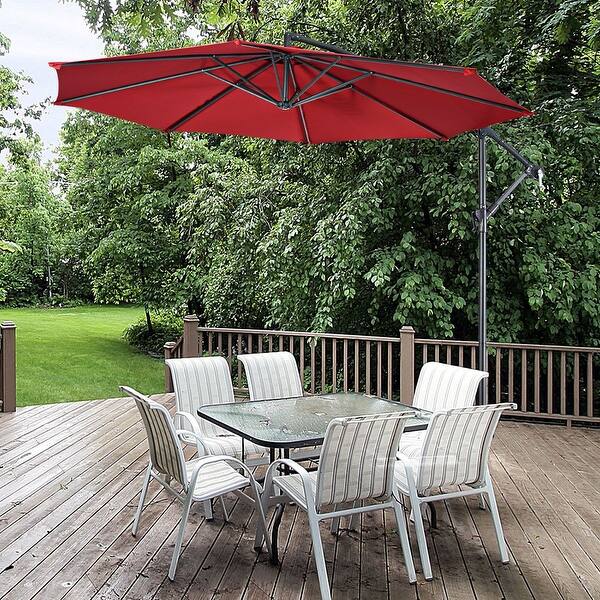 10 foot patio umbrella with solar lights and screen Buy 10ft Solar Patio Umbrella with Lights