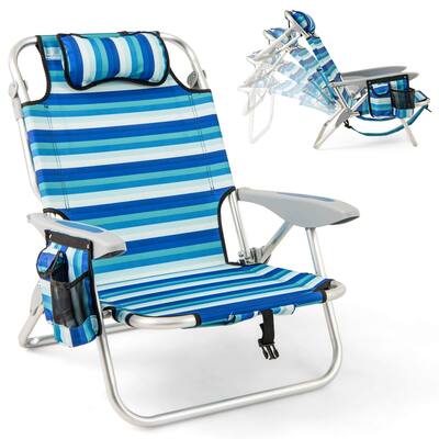 Costway 1/2 PCS Folding Beach Chair for Adults Lightweight Aluminum