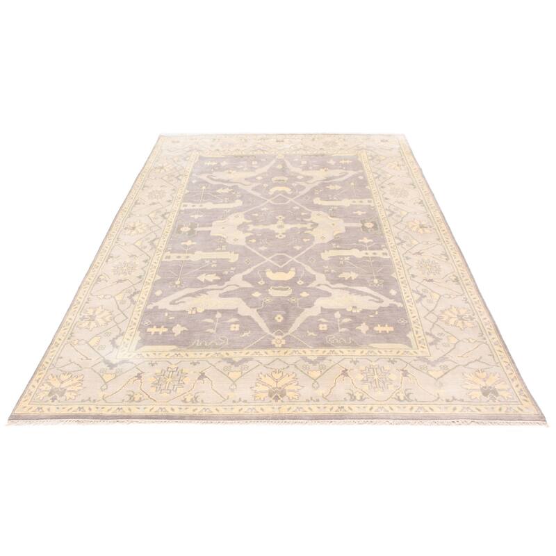 ECARPETGALLERY Hand-knotted Royal Oushak Grey Wool Rug - 8'9 x 12'2