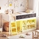 preview thumbnail 15 of 18, Gymax Kids Loft Bed w/LED Lights Chalkboard & Removable Bookcase