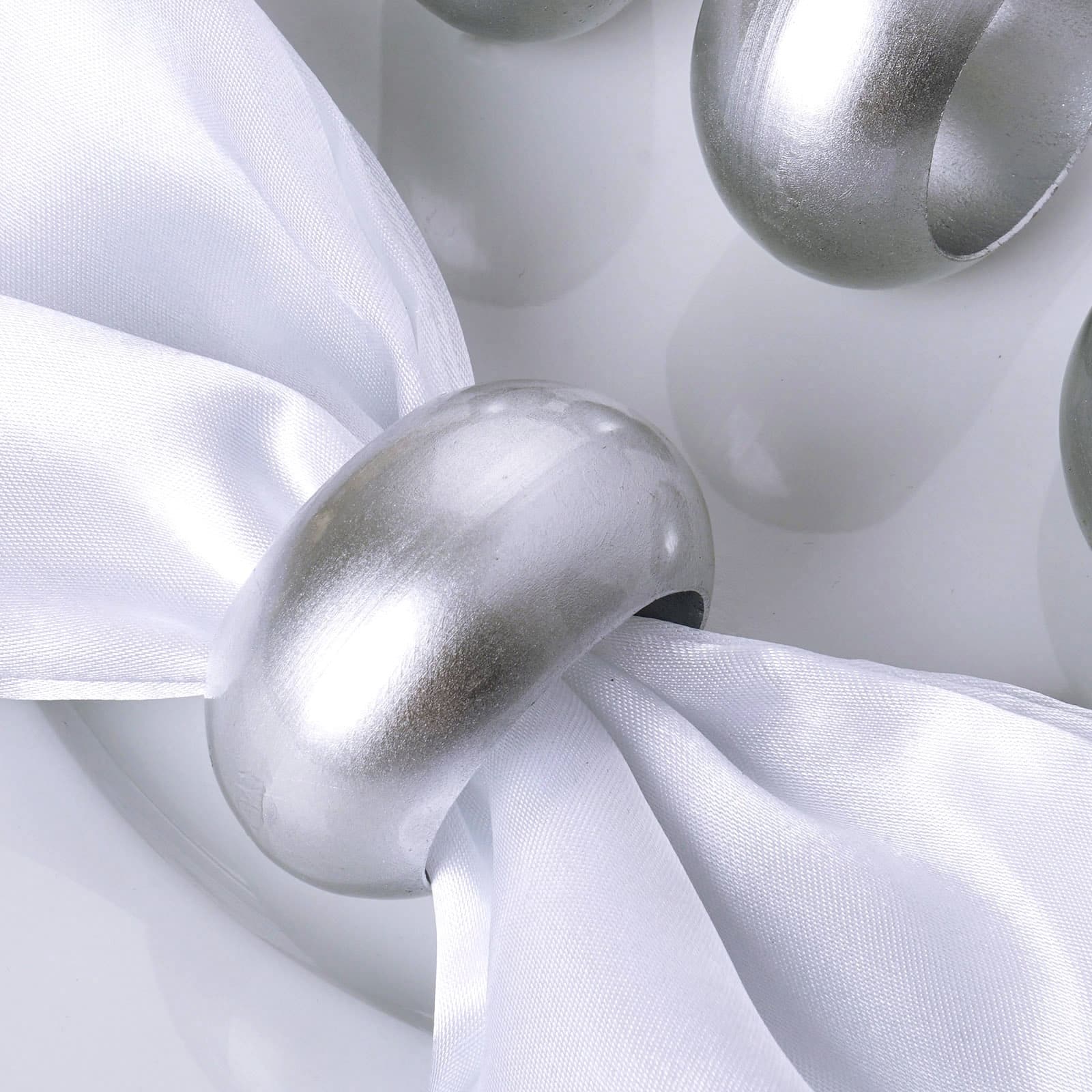 Silver Acrylic Napkin Rings Set - Bed Bath & Beyond - 39405814