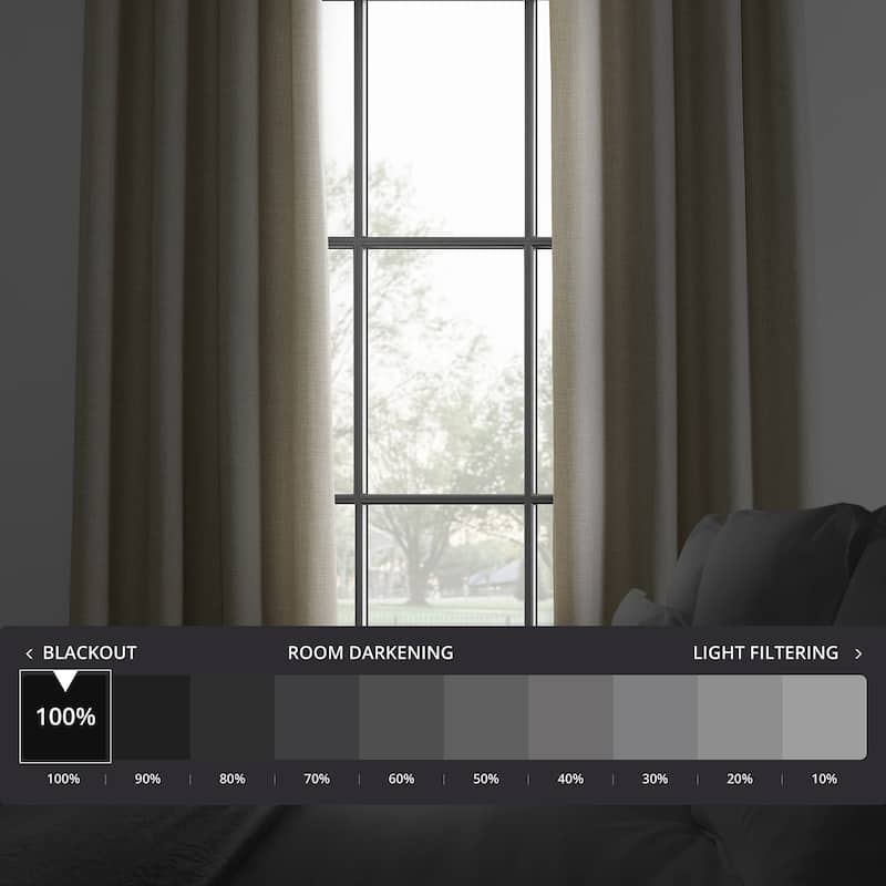 Exclusive Fabrics Solid Performance Linen Grommet Thermal Blackout Curtains for Bedroom & Living Room Curtains Single Panel