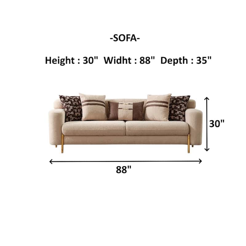 Bisso 2 Pieces Living Room Sets 1 Sofa 1 Chair