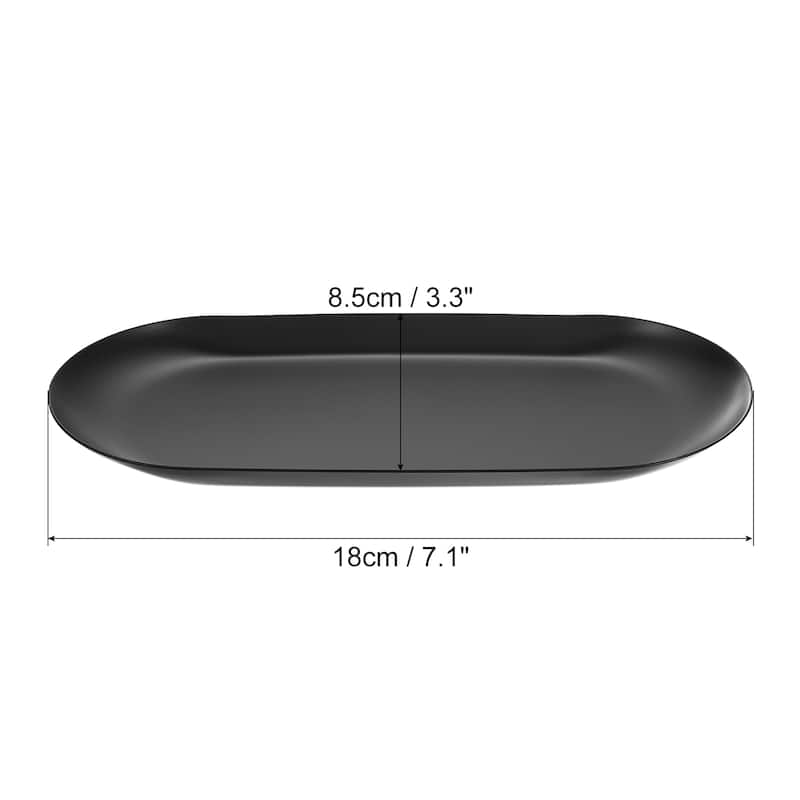 2pcs Stainless Steel Decorative Trays 7" Bathroom Cosmetic Trays - Black - 7"