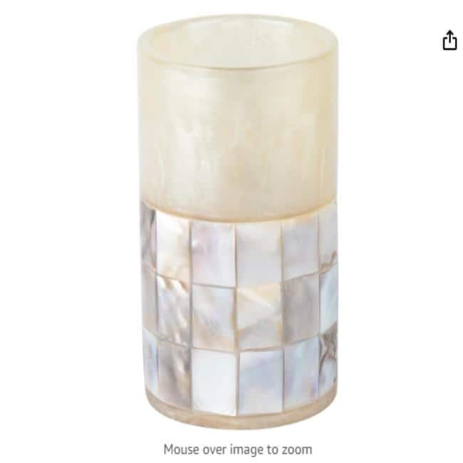 Creative Scents Milano Mother of Pearl Shells Bathroom Tumbler - Ivory - Ivory