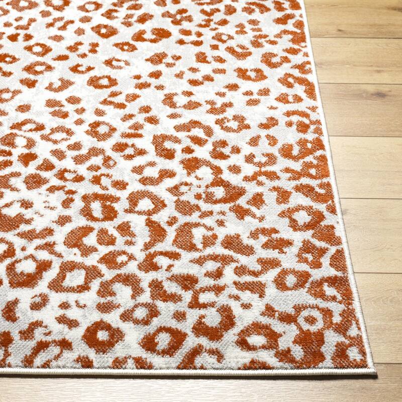 Livabliss Zoran Neutral Leopard Print Area rug