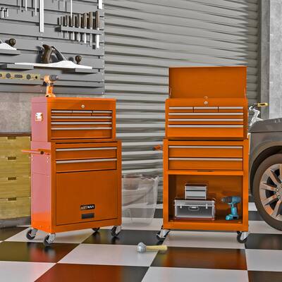 8 Drawers Rolling Tool Chest Storage Cabinet Lockable Tool Box