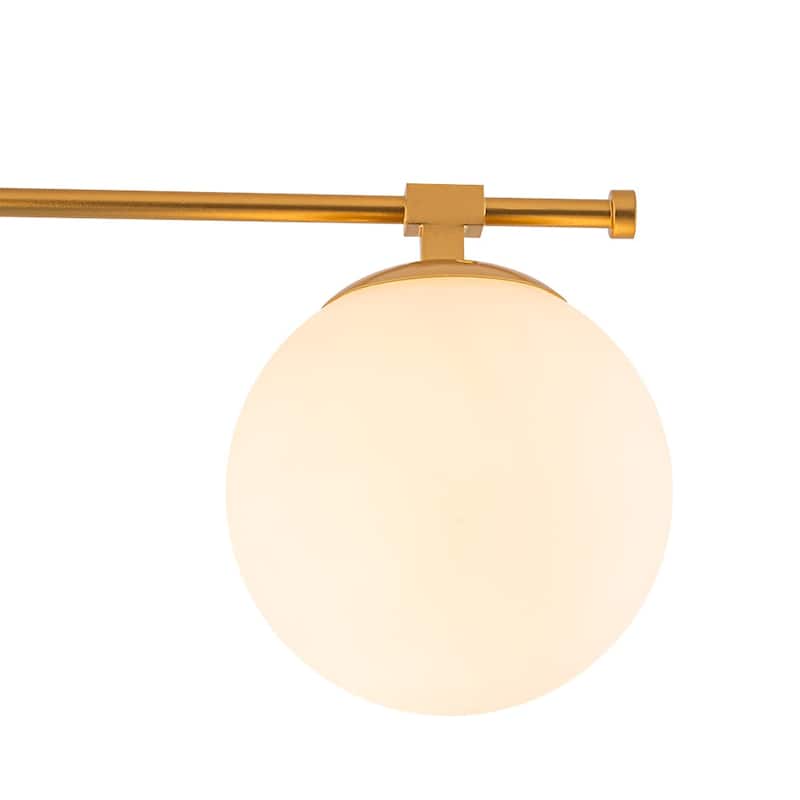 Mid-Century 6-Light Opal Glass Linear Sputnik Ceiling Light 35.4in