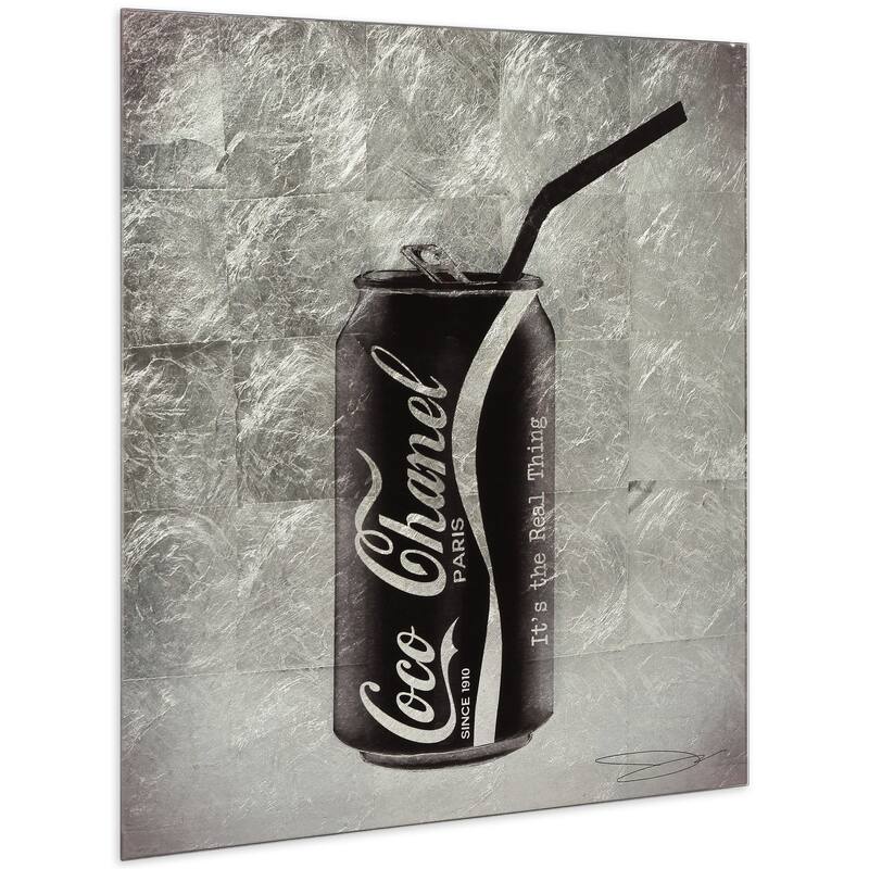 Fashion Drinks Reverse Printed Tempered Glass with Silver Leaf