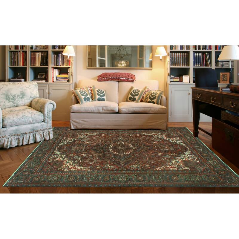 Fine Vintage Heriz Hjalmar Burgundy/Charcoal Rug - 6'7" x 9'2"