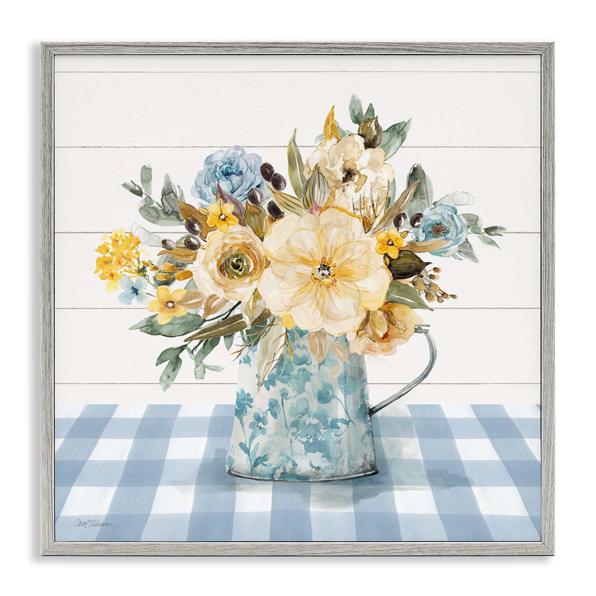 Stupell Summer Bouquet Farmhouse Floral Framed Giclee Art Design By Carol Robinson