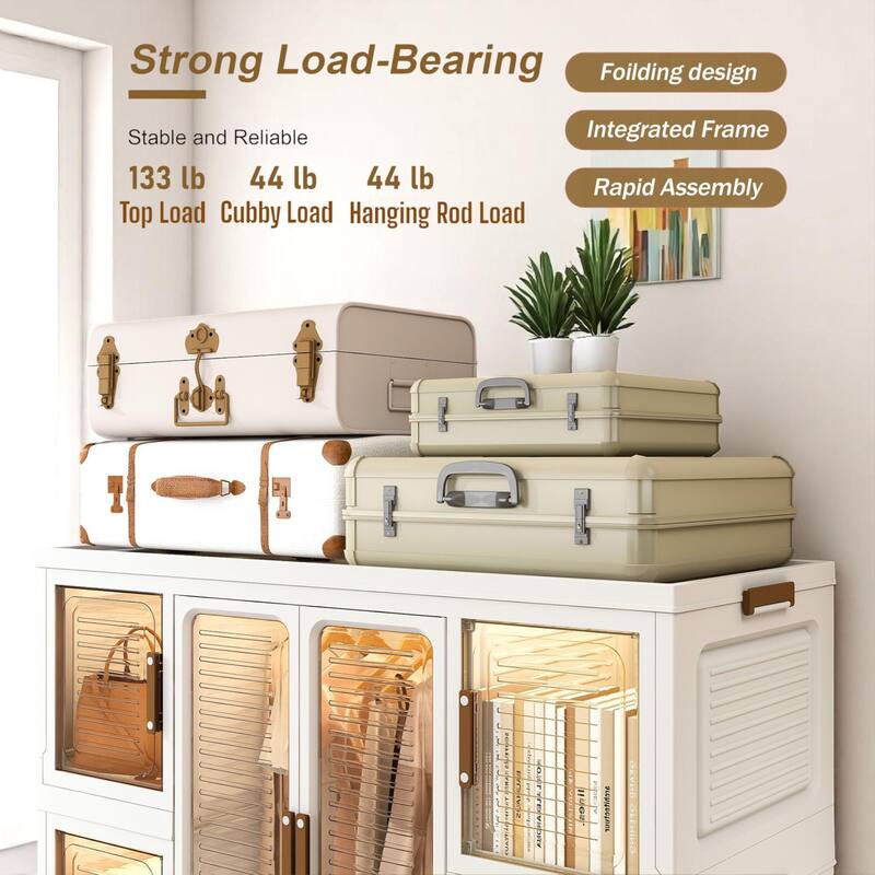 KISRAIS Portable Children's Wardrobe Closet Storage Organizer for Clothes
