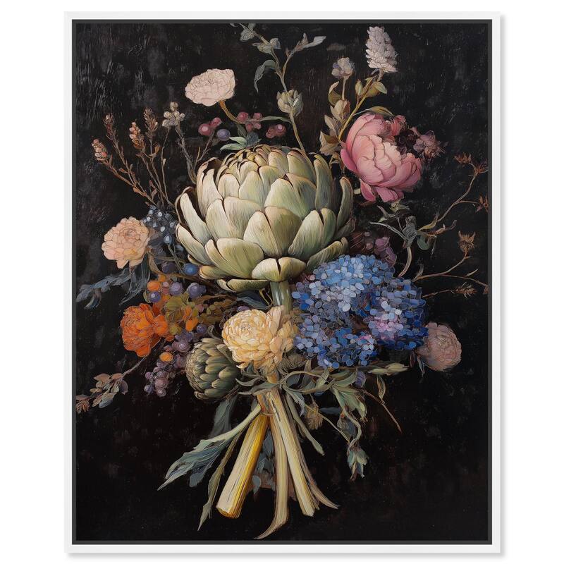 Moody Artichoke II Canvas by Art Remedy - 36" x 45" - White