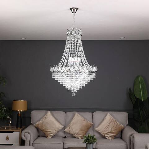 Modern Elegant Chandelier Crystal Lamp Fixture - 24''