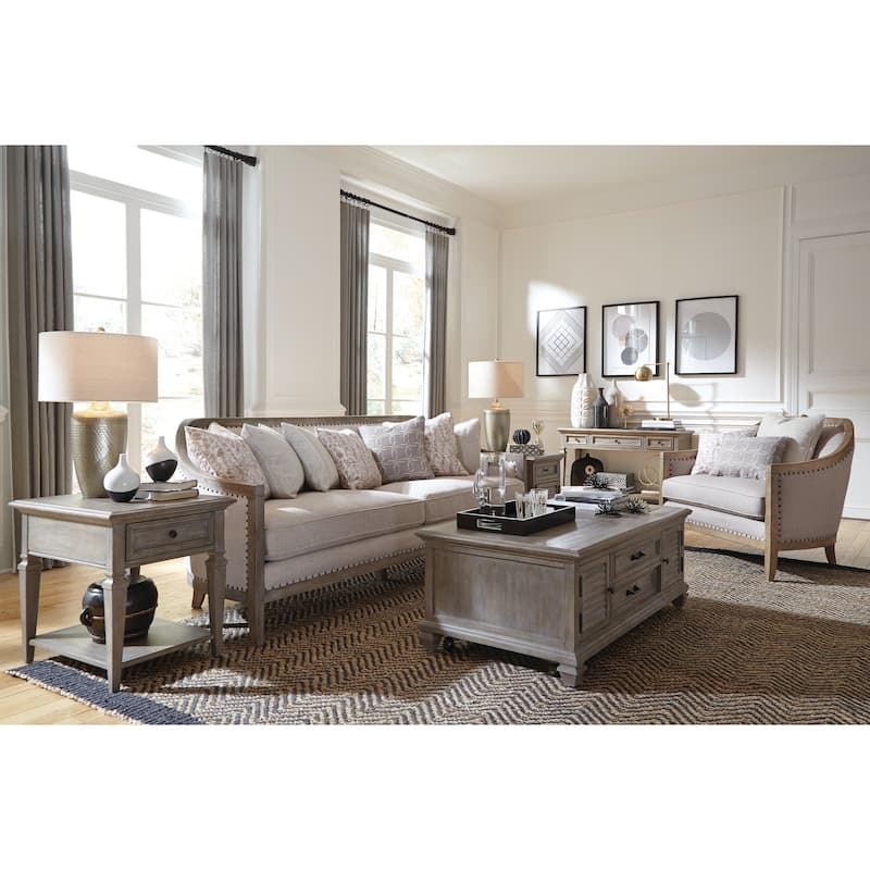 Magnussen Home Lancaster Dovetail Grey Rectangular Sofa Table - 50''W x 17''D x 29''H