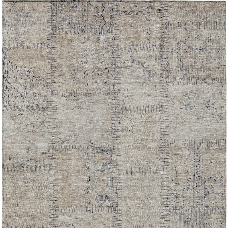 HomeRoots Patchwork Transitional Rectangle Outdoor Rug
