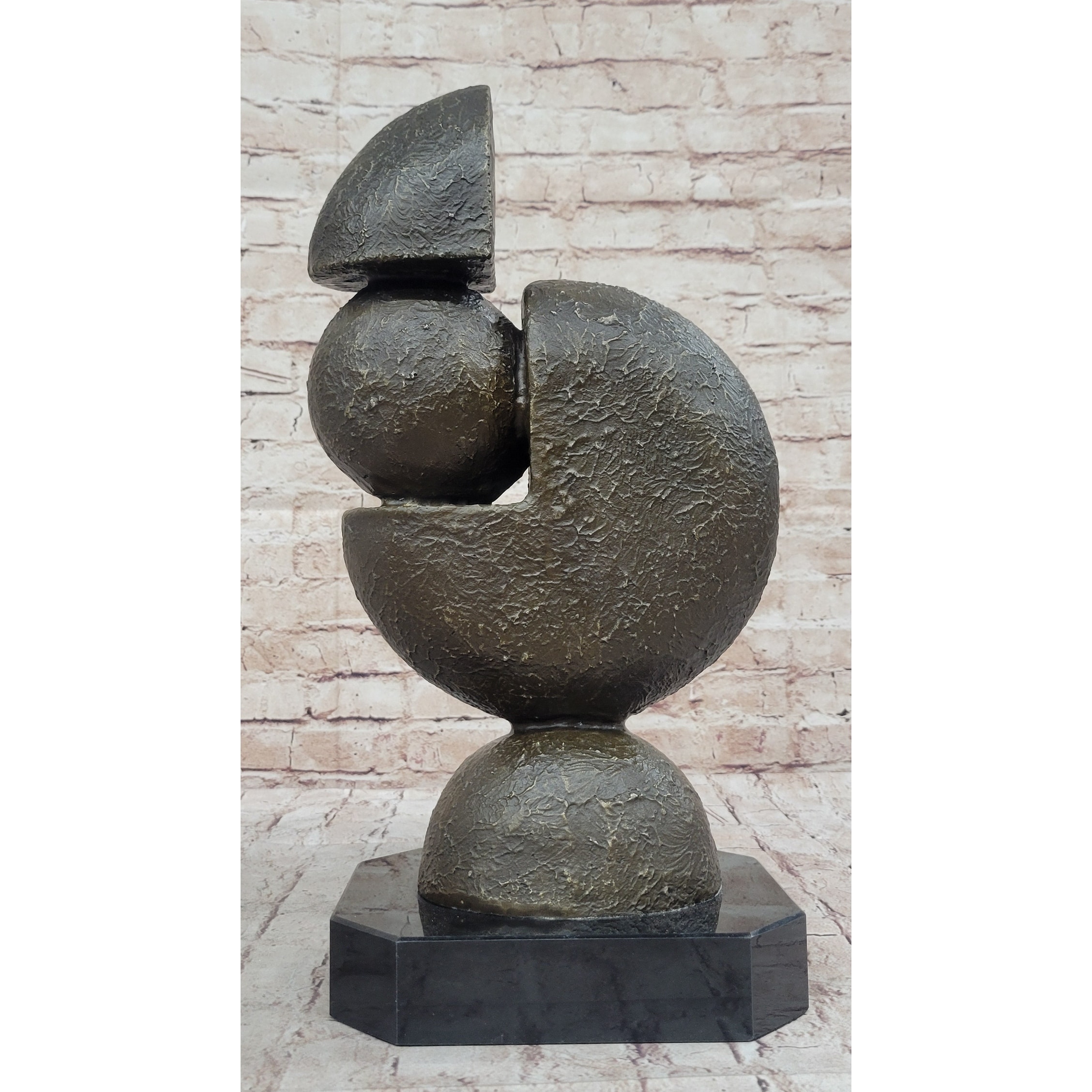 Geometric Bronze Metal Pac Man Inspired Original Art Sculpture By Fransisci