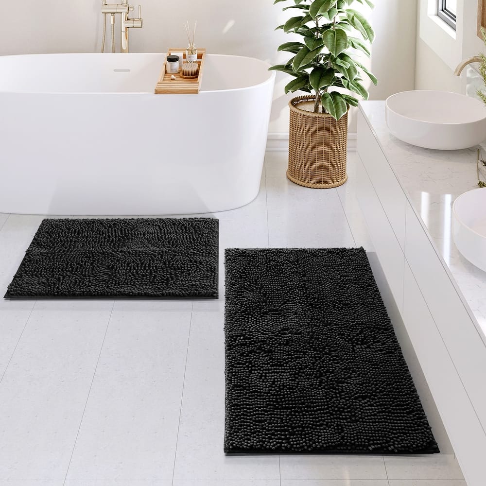 Empyrean Non-Slip Super Plush Chenille Bathroom Rugs