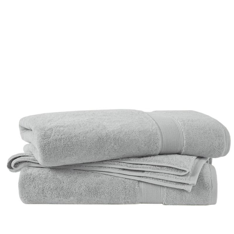 Madison Park Signature 800GSM Ultra-Soft 100% Cotton Absorbent Towel Set - 2-Piece - Silver