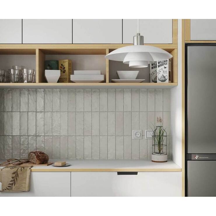 Apollo tile 2.5" x 8" Duchess Glossy Matte Light Tea Green Ceramic Tile (5.38 sq ft/case) - 38 Pack