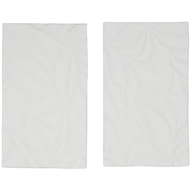 White Metal Embossed Leaf Home Wall Decor (Set of 2)