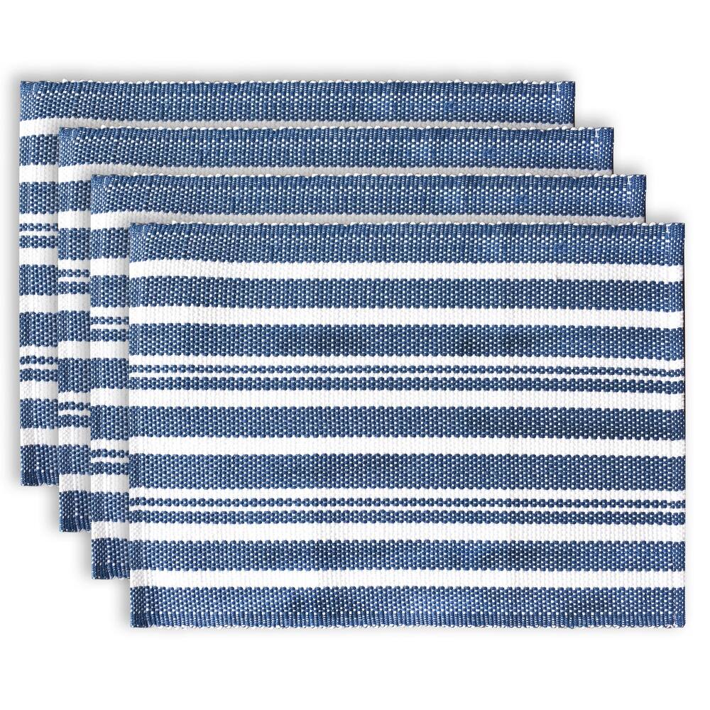 Fabstyles Broadway Set of 4 Stripe Cotton Placemats - 13x19