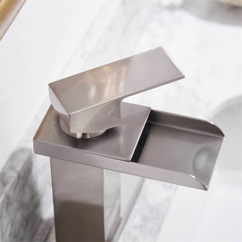 Waterfall Bathroom Sink Faucet Single Handle Bathroom Faucets One Holes Modern Basin Vanity Mixer Taps With Valve