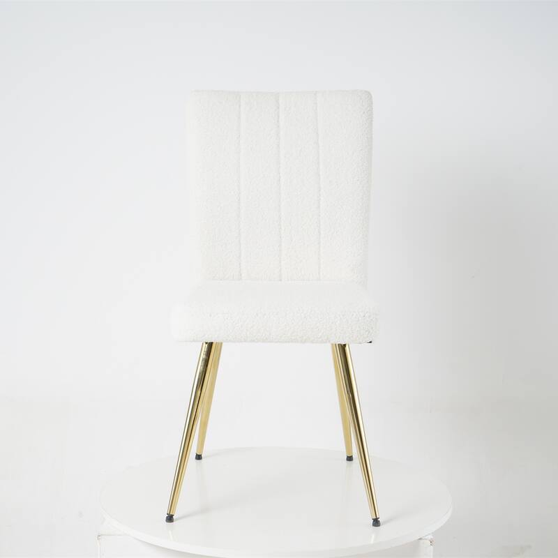 Set of 4 Modern Upholstered Teddy Fleece Dining Chairs